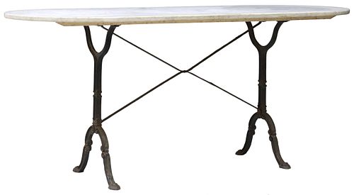 FRENCH MARBLE-TOP CAST IRON