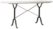 FRENCH MARBLE-TOP CAST IRON BI