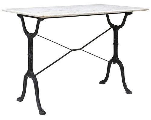 FRENCH MARBLE-TOP CAST IRON