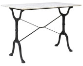 FRENCH MARBLE-TOP CAST IRON BI