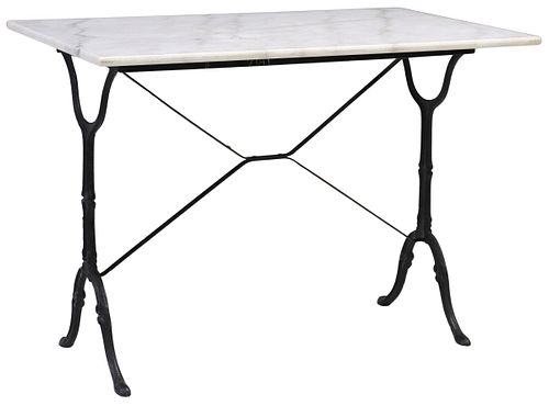 FRENCH MARBLE-TOP CAST IRON