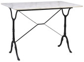FRENCH MARBLE-TOP CAST IRON BI