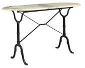 FRENCH MARBLE-TOP CAST IRON BI