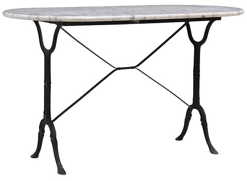 FRENCH MARBLE-TOP CAST IRON