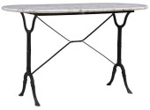 FRENCH MARBLE-TOP CAST IRON BI