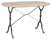 FRENCH MARBLE-TOP CAST IRON BI