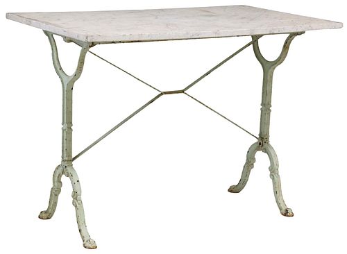 FRENCH MARBLE-TOP CAST IRON