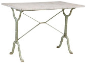 FRENCH MARBLE-TOP CAST IRON BI