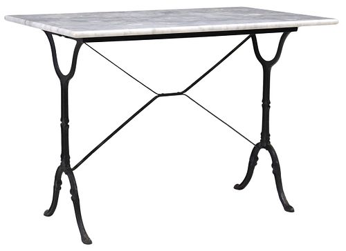 FRENCH MARBLE-TOP CAST IRON