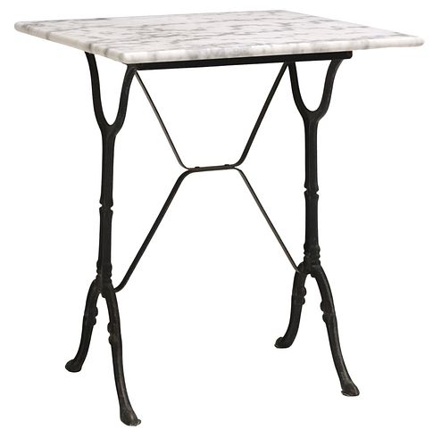 FRENCH MARBLE-TOP CAST IRON