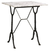 FRENCH MARBLE-TOP CAST IRON BI