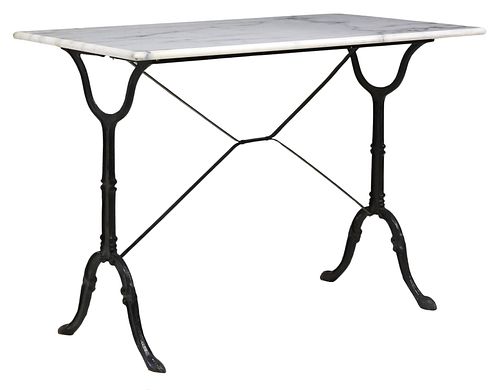 FRENCH MARBLE-TOP CAST IRON
