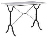 FRENCH MARBLE-TOP CAST IRON BI