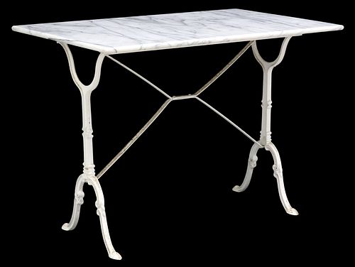 FRENCH MARBLE-TOP CAST IRON