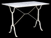 FRENCH MARBLE-TOP CAST IRON BI
