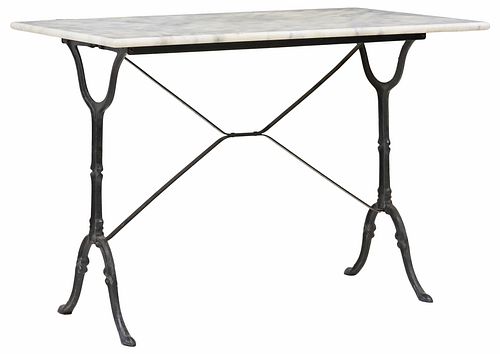 FRENCH MARBLE-TOP CAST IRON