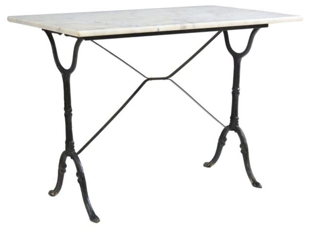 FRENCH MARBLE-TOP CAST IRON