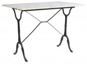FRENCH MARBLE-TOP CAST IRON BI