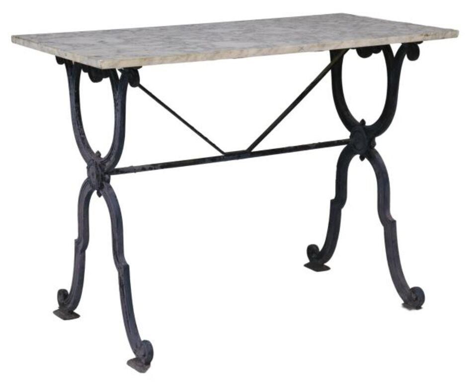 FRENCH MARBLE-TOP CAST IRON