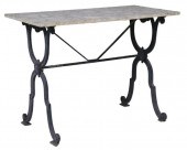 FRENCH MARBLE-TOP CAST IRON BI