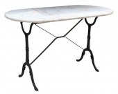 FRENCH MARBLE-TOP CAST IRON BI