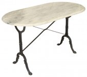 FRENCH MARBLE-TOP CAST IRON BI