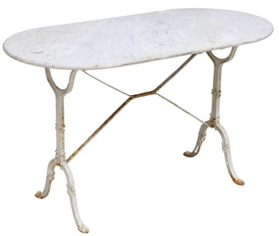 FRENCH MARBLE-TOP CAST IRON