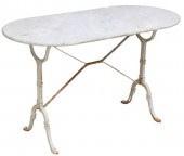 FRENCH MARBLE-TOP CAST IRON BI