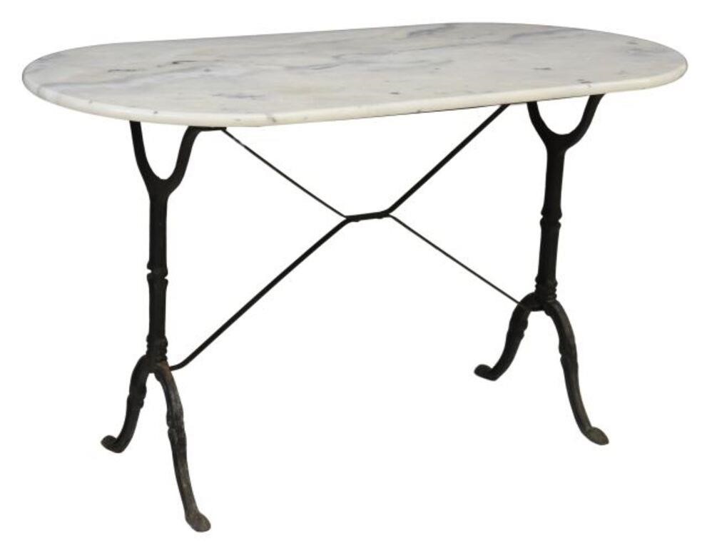 FRENCH MARBLE-TOP CAST IRON