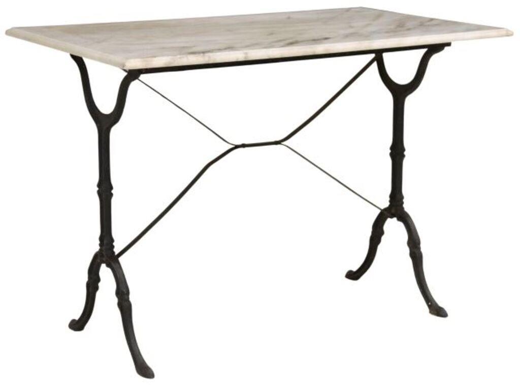 FRENCH MARBLE-TOP CAST IRON
