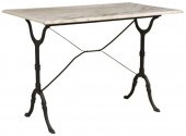 FRENCH MARBLE-TOP CAST IRON BI