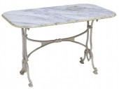 FRENCH MARBLE-TOP CAST IRON BI