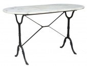FRENCH MARBLE-TOP CAST IRON BI