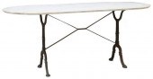 FRENCH MARBLE-TOP CAST IRON BI