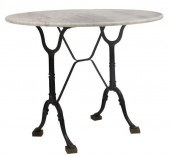 FRENCH MARBLE-TOP CAST IRON BI