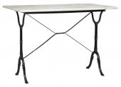 FRENCH MARBLE-TOP CAST IRON BI