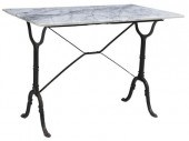 FRENCH MARBLE-TOP CAST IRON BI