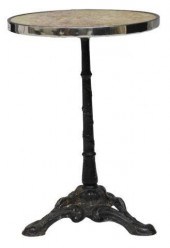 FRENCH MARBLE-TOP CAST IRON BI