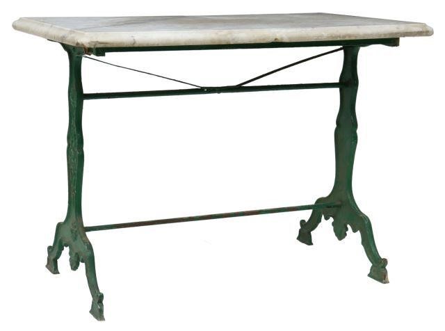 FRENCH MARBLE-TOP CAST IRON