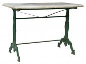 FRENCH MARBLE-TOP CAST IRON BI
