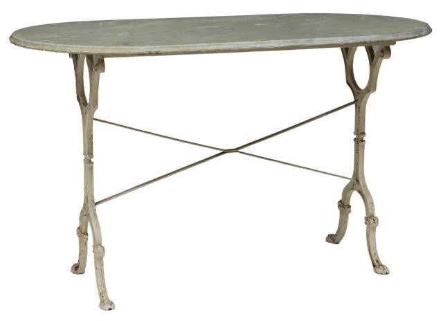 FRENCH MARBLE-TOP CAST IRON