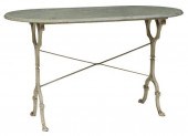 FRENCH MARBLE-TOP CAST IRON BI