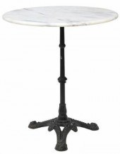 FRENCH MARBLE-TOP CAST IRON BI