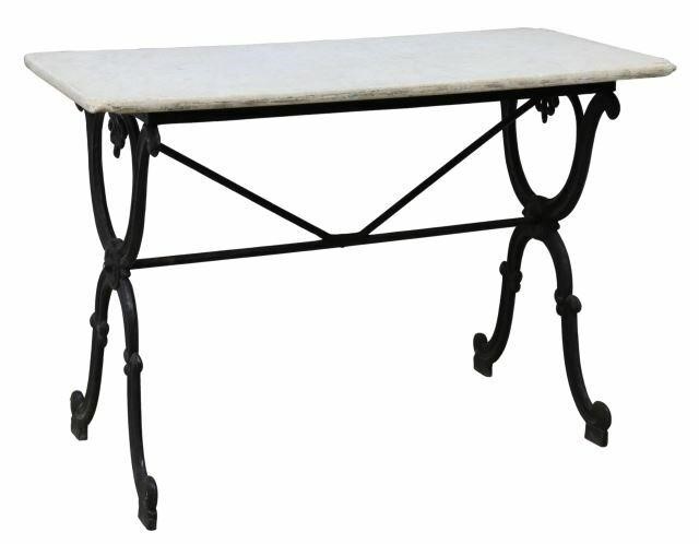 FRENCH MARBLE-TOP CAST IRON