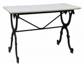 FRENCH MARBLE-TOP CAST IRON BI