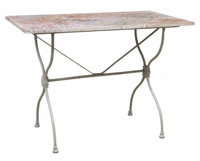 FRENCH MARBLE-TOP CAST IRON