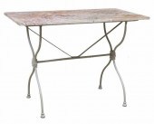 FRENCH MARBLE-TOP CAST IRON BI