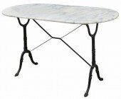 FRENCH MARBLE-TOP CAST IRON BI