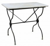 FRENCH MARBLE-TOP CAST IRON CU