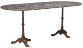 FRENCH MARBLE-TOP CAST IRON OU